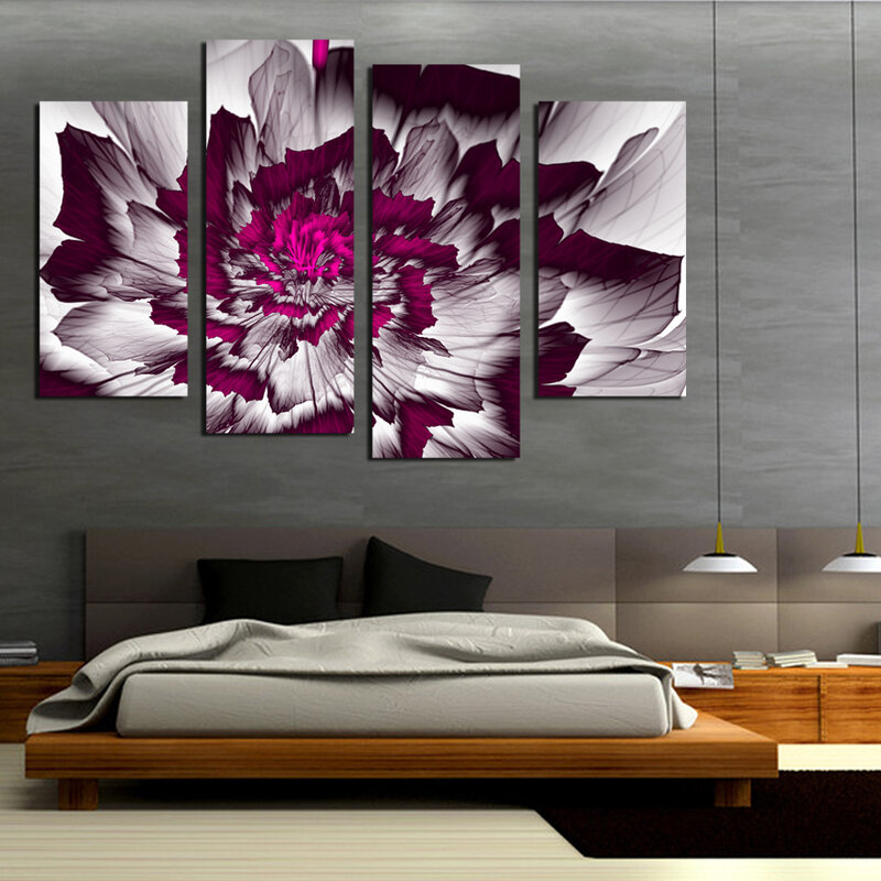새로운 모듈 형 4 pcs 캔버스 회화 꽃 벽에 그런 아름다움 그림을 거실에 대 한 간단한 귀여운 그림 캔버스 인쇄 unf