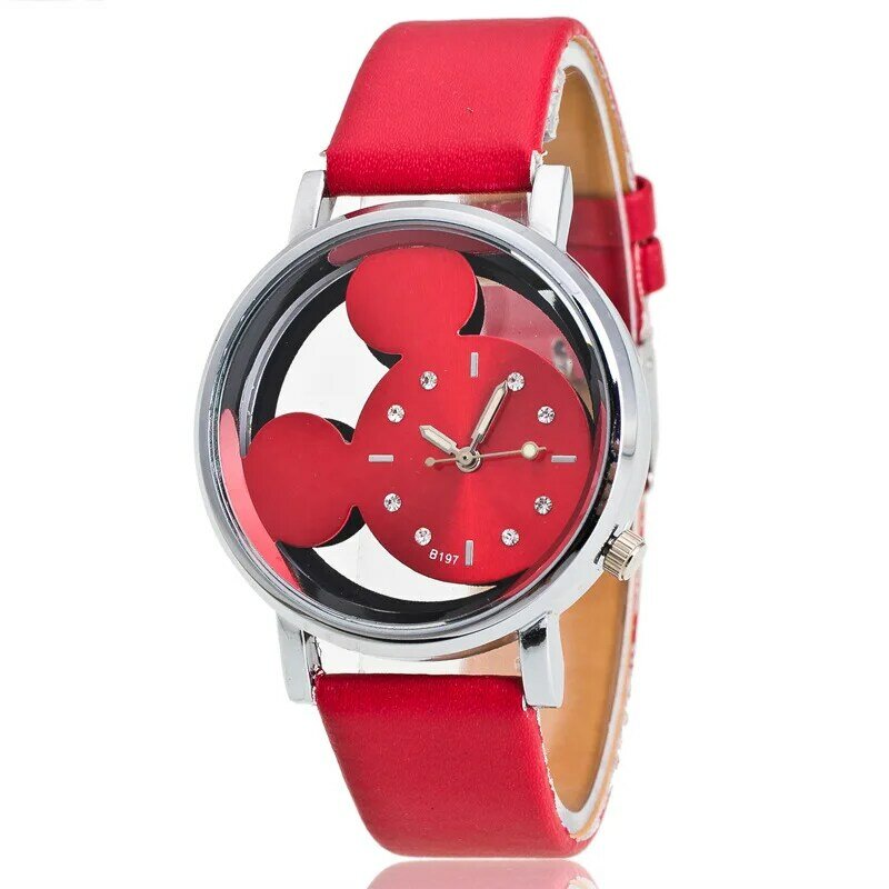 แบรนด์หนัง Quartz นาฬิกาผู้หญิงเด็กสาวเด็กชายเด็กแฟชั่นผู้หญิงนาฬิกาข้อมือนาฬิกา Relogio Feminino การ์ต...