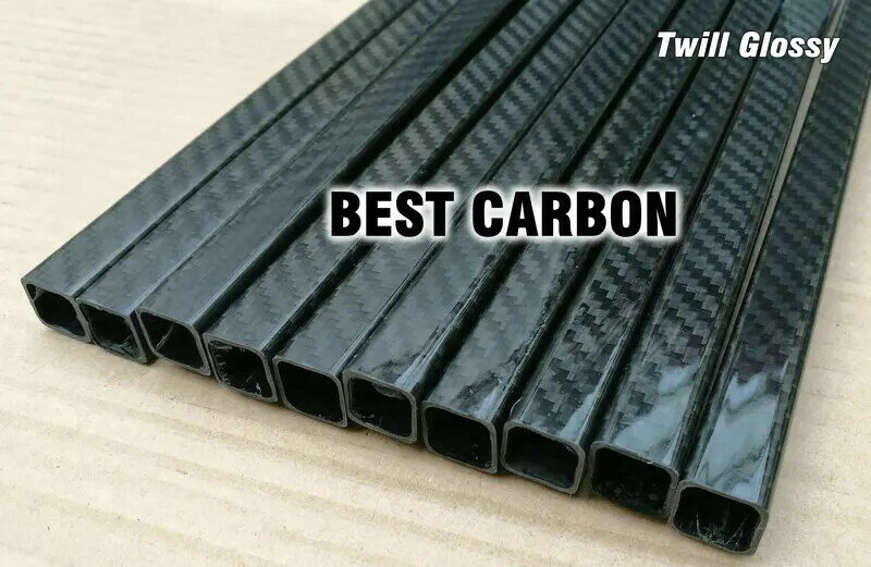 15mm x 13mm x 1000mm Square High Quality 3K Carbon Fiber Fabric Wound/Winded/Woven Tube Carbon Tail Boom
