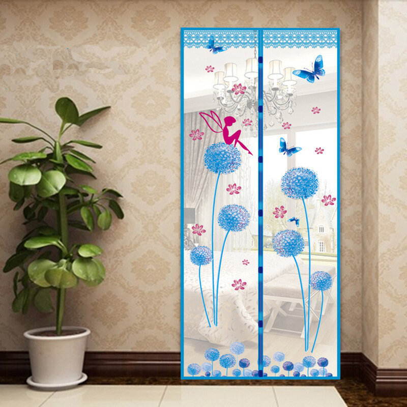 Moustiquaire de porte de douche à maille de fermeture Style été, rideau anti-moustiques magnétique en Tulle