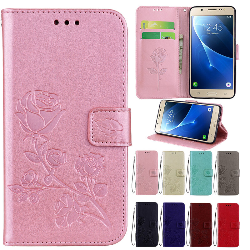 Étui portefeuille à rabat en cuir pour Samsung Galaxy J2 2018, coque de téléphone, motif floral, J2 Pro 2018, J250F, J250