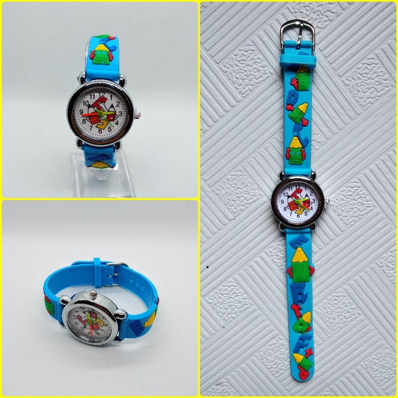 Zegar do nauki dziecka dobrej jakości zegarek dla dzieci dla dziewczynek chłopcy zegarki dla dzieci piórnik z nadrukiem głowy cyfrowy kwarcowy zegarek na rękę