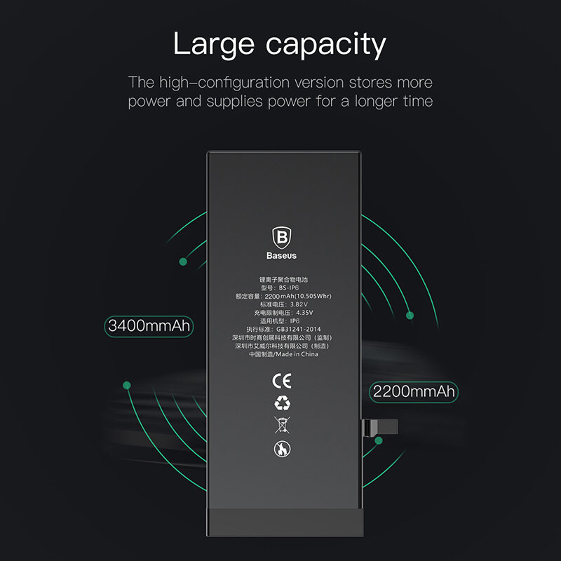 Baseus – Batterie de remplacement pour iPhone X Xs Max Xr, originale, haute capacité, avec outils