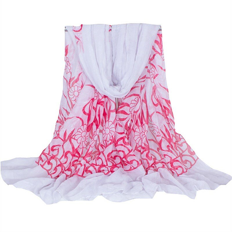 2019 modne lekkie, kwiatowy wydruku poliestrowe damskie szale damskie długie szale i szal szalik plażowy rozmiar: 180*110