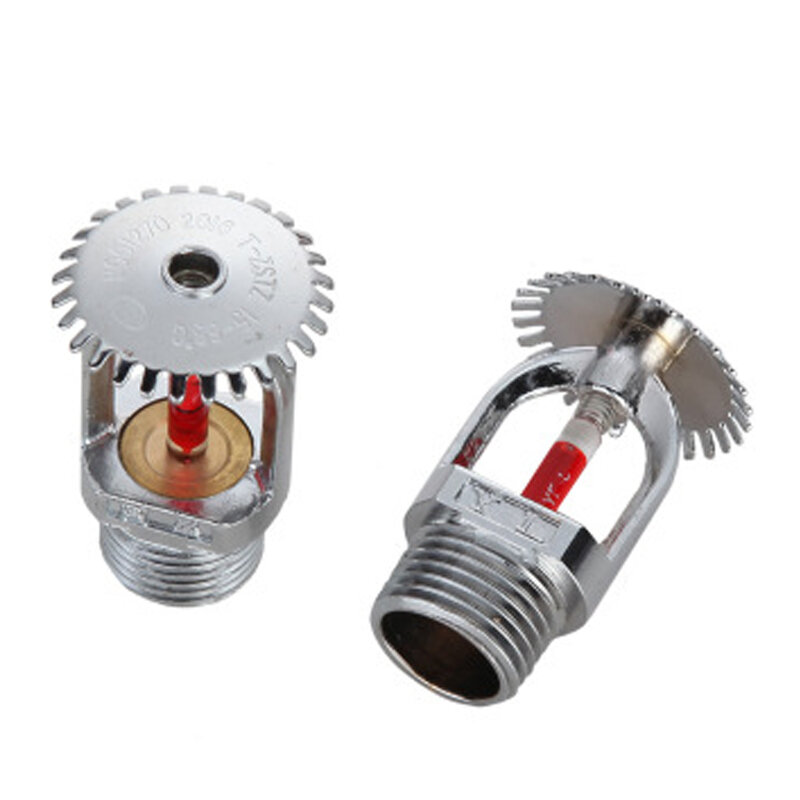High Quality 5Pcs 1/2 Inch DN15 Brass Upright Type Fire Sprinkler Head Fire Extinguishing System Protection 68 Degrees