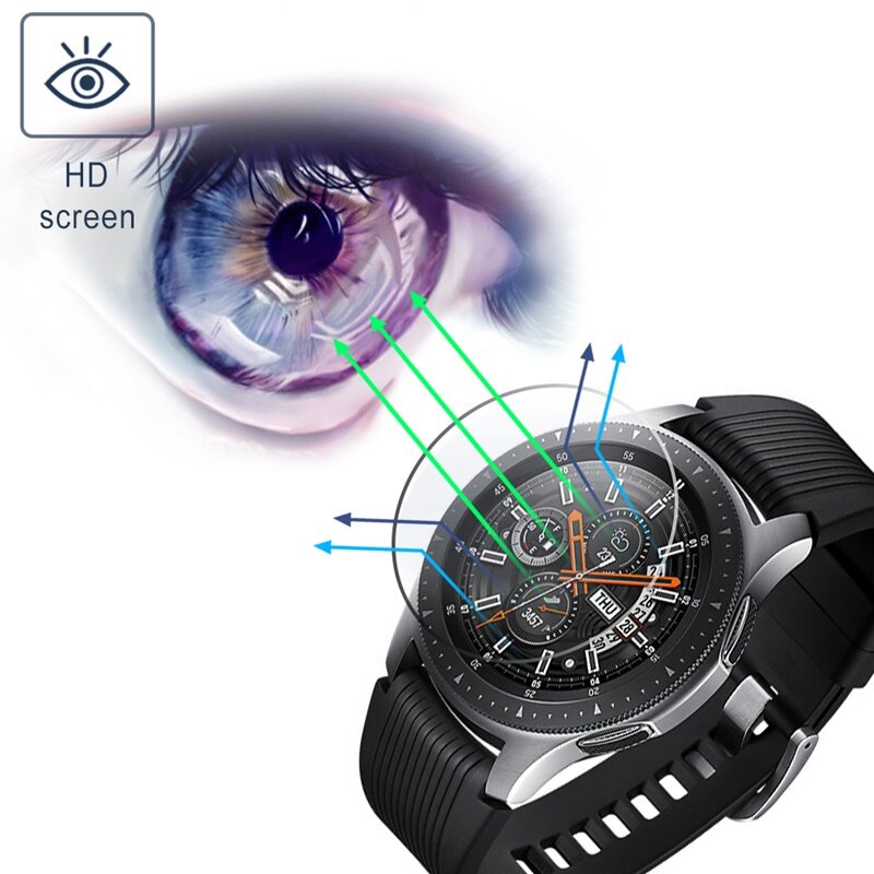 Protector de pantalla de vidrio templado para Samsung Galaxy Watch, antiexplosión película protectora, antigolpes, 42mm, 46mm, 2 uds.
