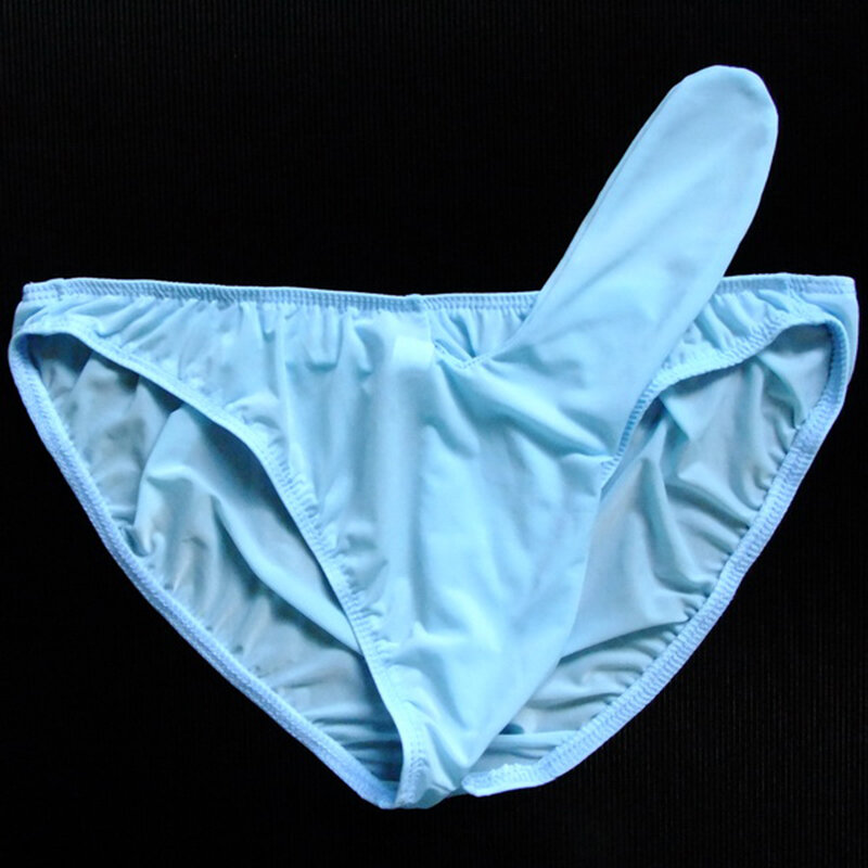 Brand New Gay  Ice Silk Soft sexy sheath soild Briefs  Underwear Mens erect lingerie adult
