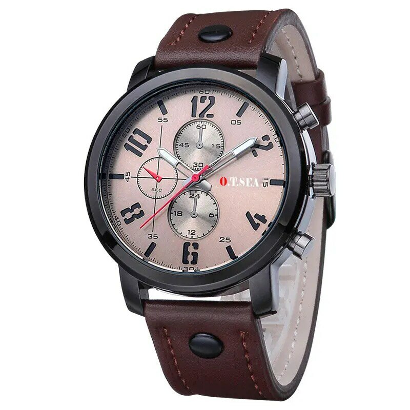 Big COOLE Mode Marke Luxus Militär Uhren Männer Leder Sport Quarzuhr Casual Armbanduhr Uhr Männlich Relogio Masculino