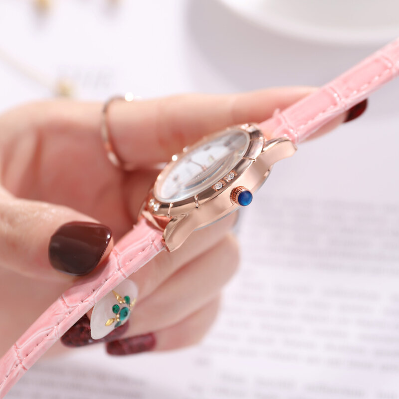Lovely fashion breve marca relógios de pulso cinta de couro mulheres senhora diamante relógio feminino relógios de quartzo de alta qualidade mulheres relógio feminino relogios relogio feminino relógios