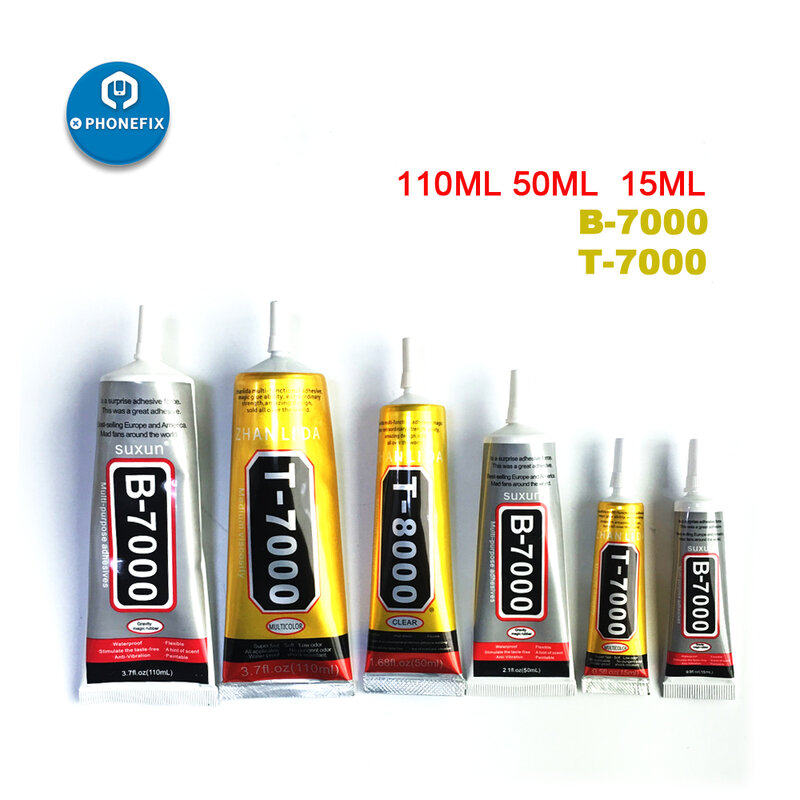 Cola adesiva b7000, adesivo b8000 15/50/110ml, display lcd, cola para tela de celular, cola para reparo de quadro de vidro