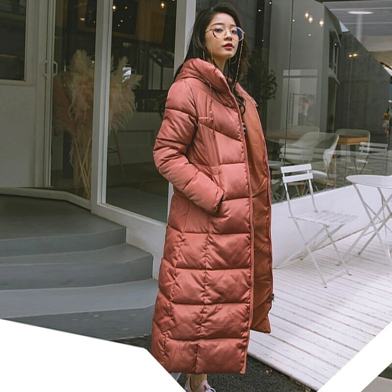 Heißer Verkauf Winter Frauen Jacke X-lange Parkas Mit Kapuze Baumwolle Gepolsterte Weiblichen Mantel Hohe Qualität Warme Outwear Frauen Parka winter Mantel