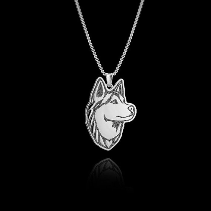 Stokrotki Siberian Husky naszyjnik biżuteria dla zwierząt wisiorek z psem naszyjniki dla kobiet dziewczyna prezent One Piece