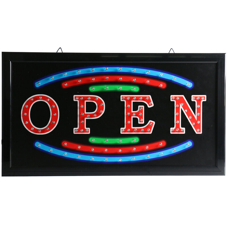 CHENXI-Luz LED brillante, letreros de neón abiertos, parpadeantes con papel publicitario, artesanía para tiendas y tiendas, señal Led abierta