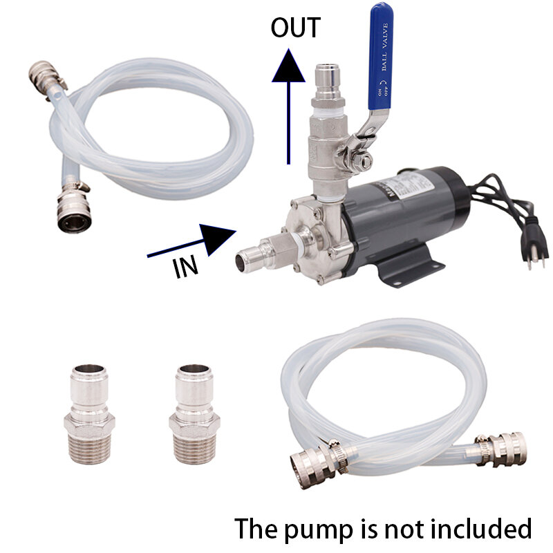 Transfer Pump Quick Connect Kit Homebrew Pump Accessories Food Grade Silikon dan Stainless Steel 304