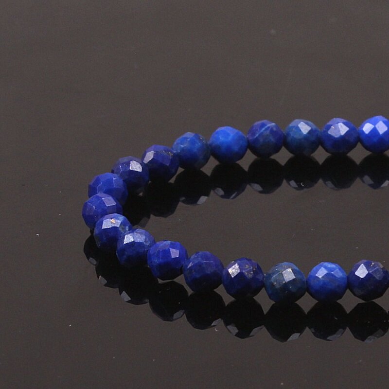 Tự Nhiên Lapis Lazuli Đá Quý 2 3 4Mm Xanh Dương Tròn Mặt Rời Hạt DIY Phụ Kiện Vòng Cổ Vòng Tay Bông Tai Trang Sức làm Cho
