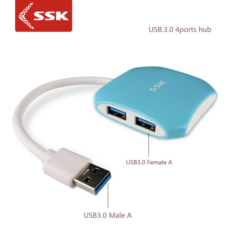 Ssk Shu300 Hub Usb3.0 5Gbs Kecepatan Tinggi dengan Empat 4 Port Splitter Komputer untuk Laptop Notebook Komputer MAC PC Gratis Pengiriman