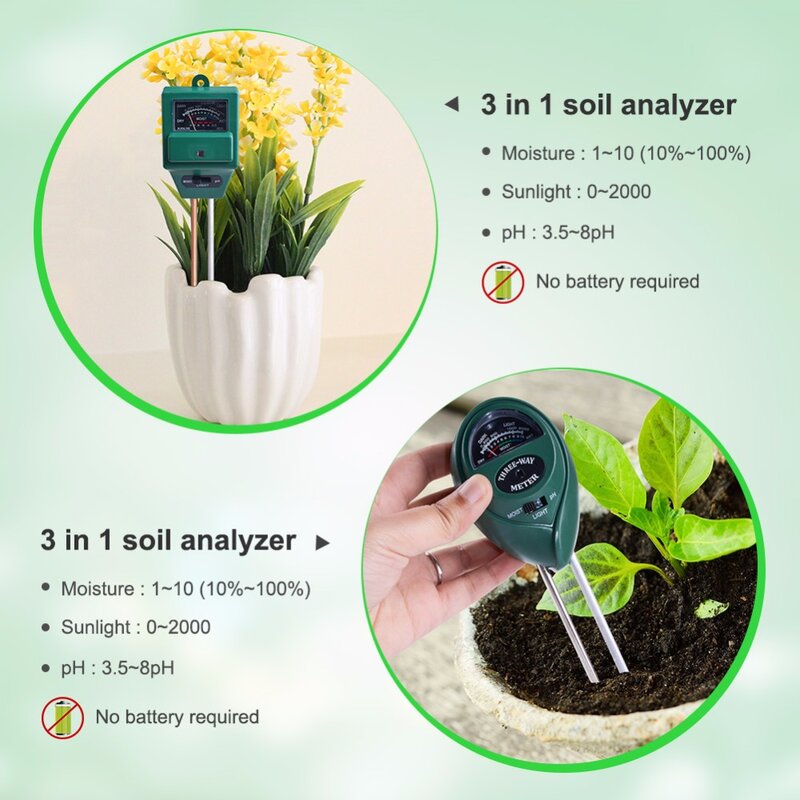 yieryi new soil ph meter all size Sunlight/Moisture/Light/PH moisture light fertility tester wet and dry