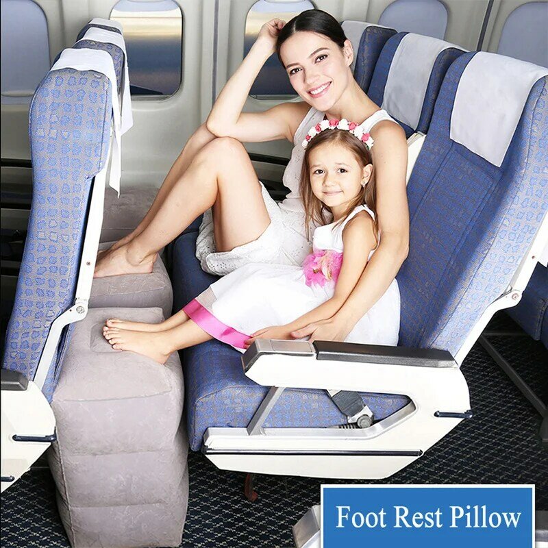 子供用のポータブルフットレスト,持ち運び可能で便利なバス枕,飛行機のフットレスト,車用
