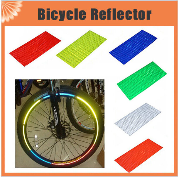 Pegatinas reflectantes para bicicleta y motocicleta, cinta adhesiva para llanta de rueda de seguridad, Reflector, 8 unids/paquete