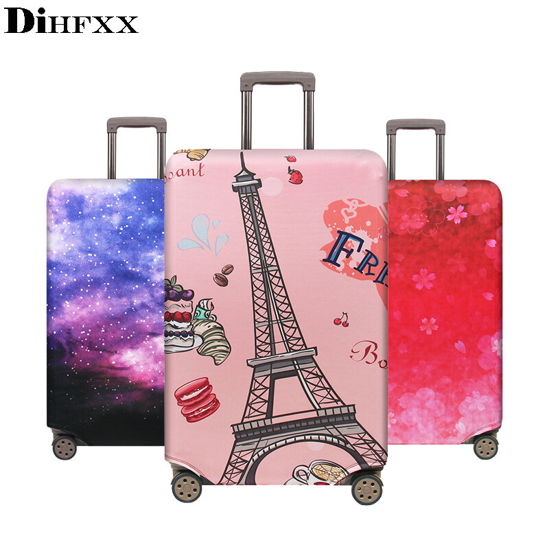 DIHFXX nowy elastyczna tkanina osłona bagażu Suitable18-32 Cal pokrowiec na wózek pokrowiec przeciwkurzowy na walizkę akcesoria podróżne DX-34