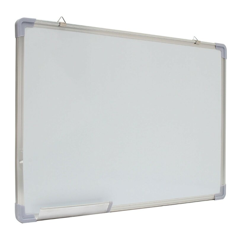 Kicute-pizarra blanca magnética de 500x700MM, pizarra de escritura de doble cara con botones de imanes de borrado de bolígrafo para oficina y escuela