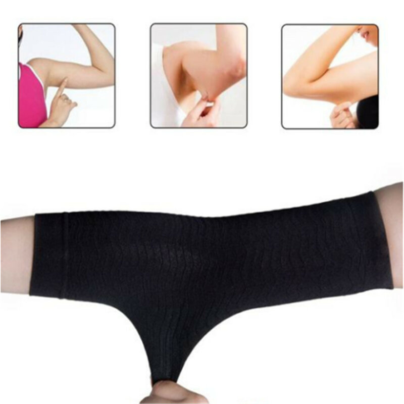 Women Elastic Shaperwear Slimming Arm Shaping Sleeves Shaper Beige Black  6.4
