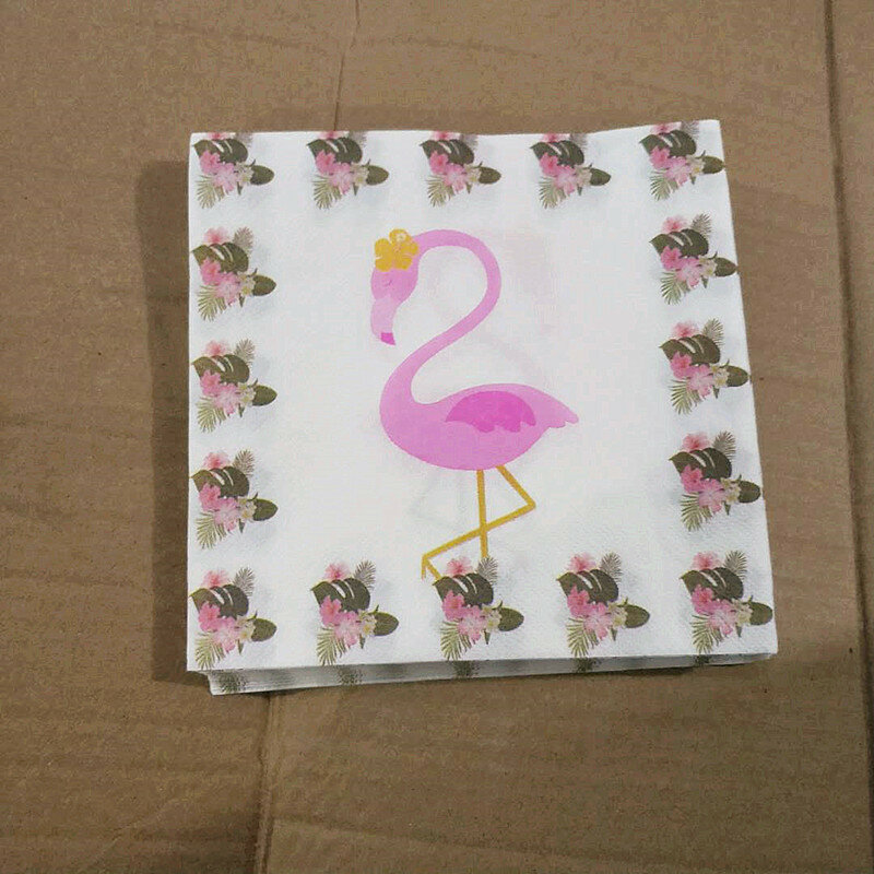 20 pçs/lote Flamingo Tema da Festa de Aniversário Guardanapos Descartáveis Talheres Descartáveis Guardanapos Hawaii Verão Fontes Do Partido Do Evento