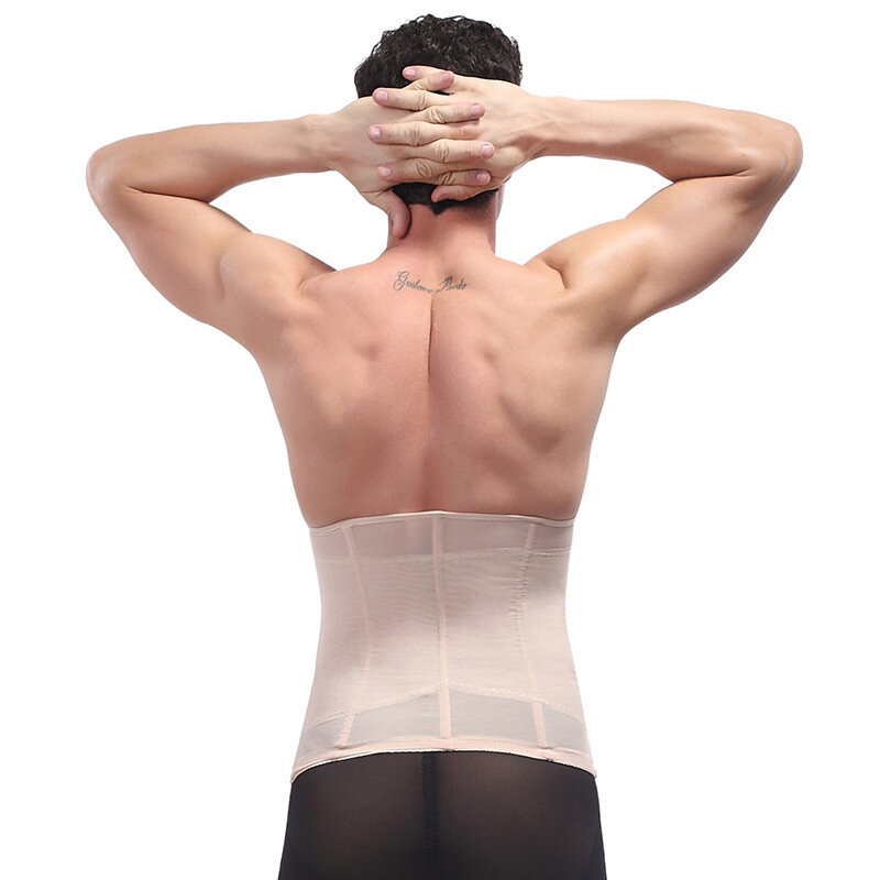 新しい男性調節可能な通気性ウエストシンチャー痩身腹部ベリーシェイパーガードルフックコントロールボディコルセット