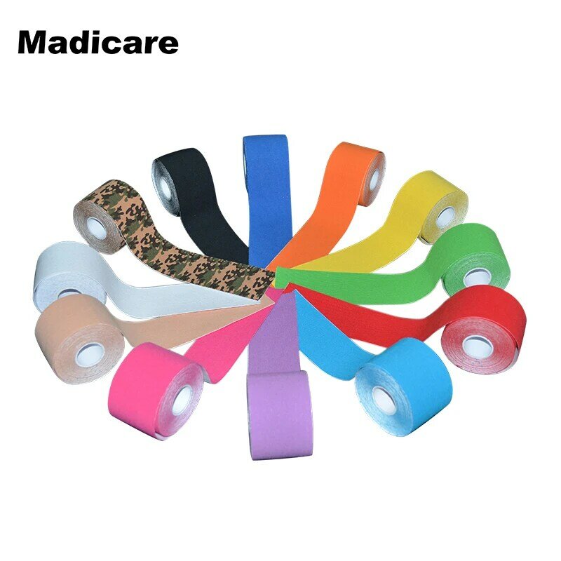 Stick Adhesive Elastic Cotton Kinesiology Tape Sport 5cmX5m Muscle Tape Waterproof Protector Knee Pads Sports Tape Basketball