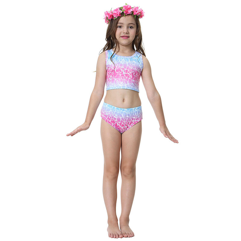Детский костюм Русалочки, комплект бикини с хвостом для девочек, для плавания, для косплея