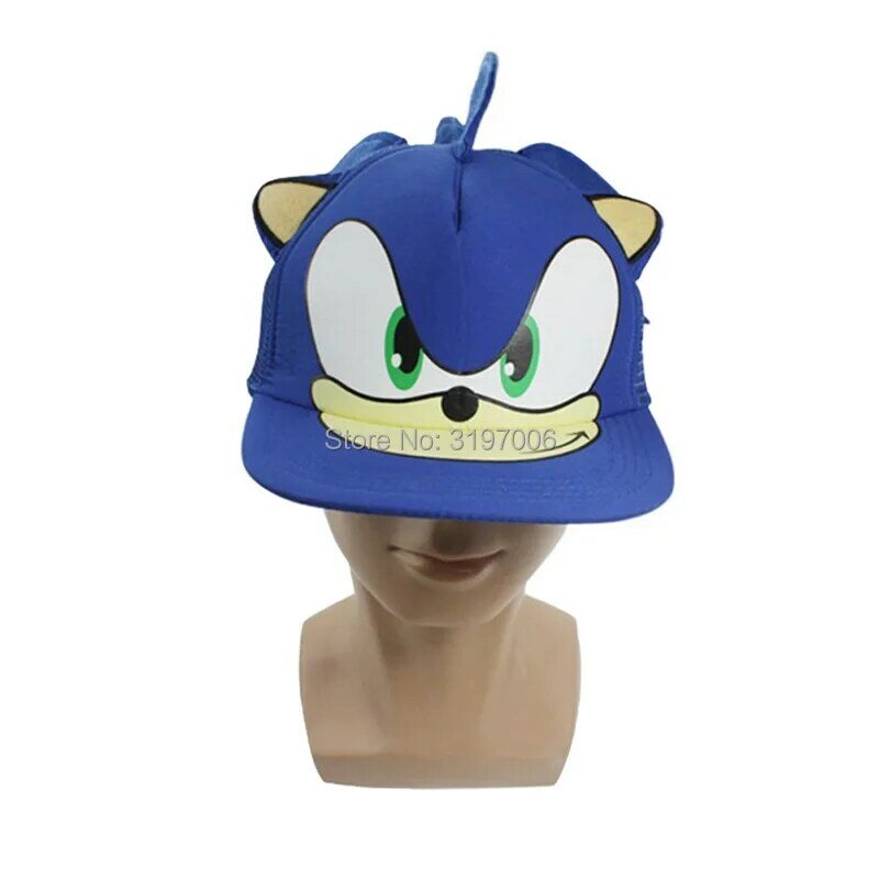 Милая Регулируемая бейсбольная кепка для мальчиков Sonic, синяя кепка для мальчиков, Лидер продаж