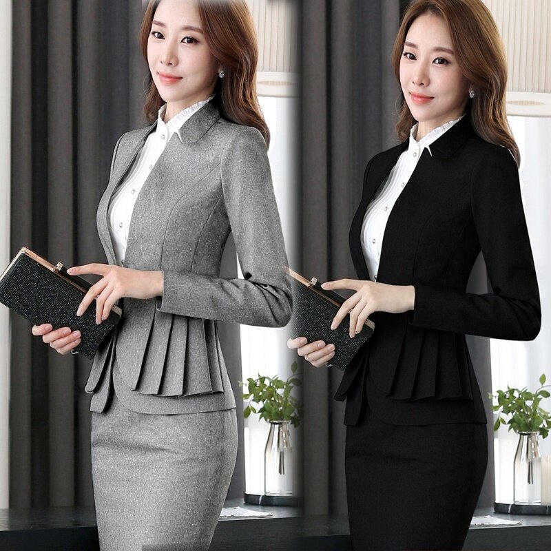 Koreanische Frauen Business Anzug Interview Rezeption Damen Rock Anzüge Für Arbeit Hosen Anzüge Elegante Frau Uniform Für Büro DD2047