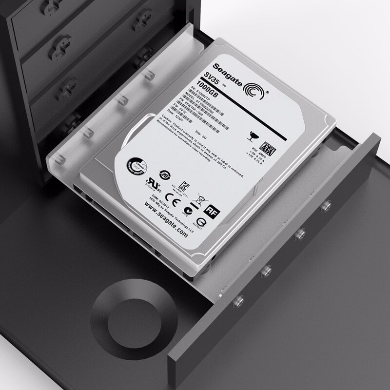 ORICO – Kit de support de montage de disque dur, en aluminium, 2.5 à 3.5 pouces, convertisseur de baie SATA SSD (noir 3.5 à 1x2.5)