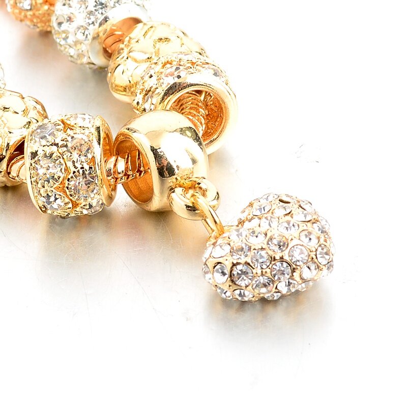MELIHE zawieszka charms w kształcie serca bransoletka dla kobiet złote bransoletki bransoletki damska biżuteria SBR160059