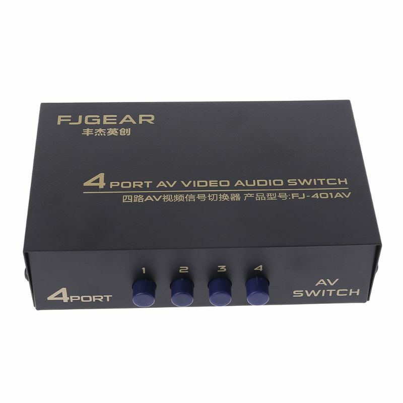 4 porte ingresso 1 uscita Audio Video AV RCA Switch Switcher selettore Box nuovo