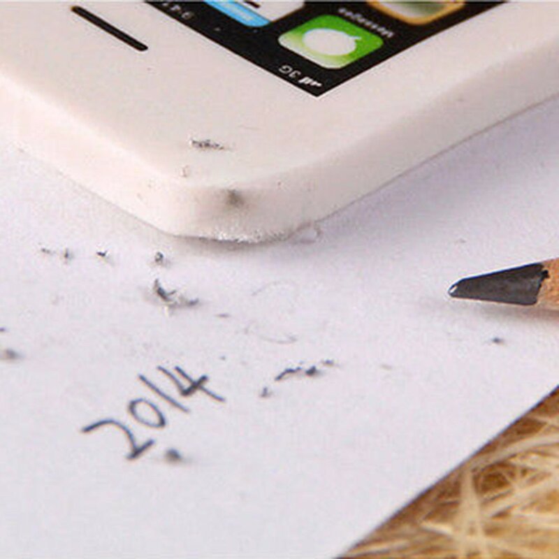 1 sztuk szkolne fantazyjne iphone w kształcie ołówek gumka kreatywny pisanie korekta gumka gumka na prezent studenta
