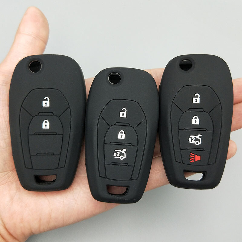 Malibu Aveo Captiva – kit de protection de la télécommande, 2/2016 boutons rabattables, coque en Silicone, pour Chevrolet Chevy Cruze 2017 3/4 etui clés