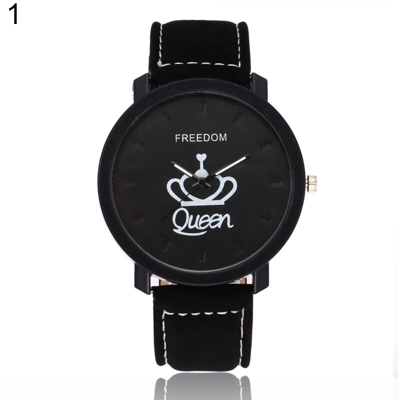 Reloj de pulsera analógico de cuero para mujer, cronógrafo de cuarzo, Queen King, Crown, Fuax, 2021