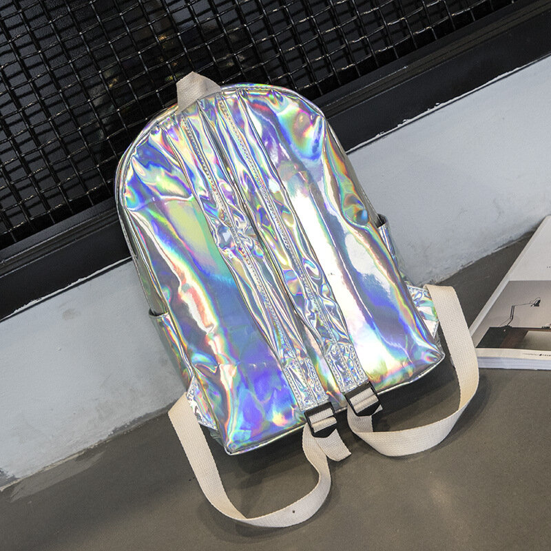 2019 Новый Модный Лазерный рюкзак, новый женский рюкзак, маленькие дорожные сумки, серебристый лазерный рюкзак для девочек, голографический р...