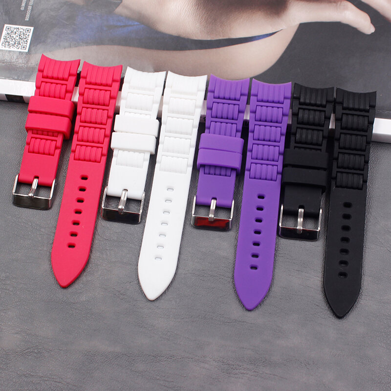 20mm soft silicone strap buckle pin accessories outdoor sports and leisure waterproof men and women natural rubber strap