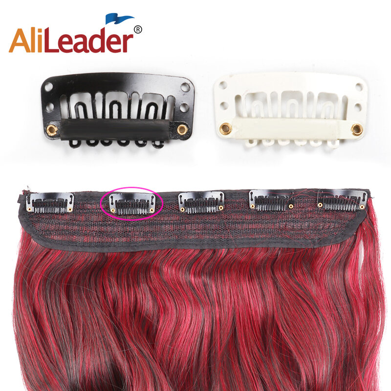 Alileader venda quente preto branco snap clip peruca grampo de cabelo na extensão do cabelo pente clipes