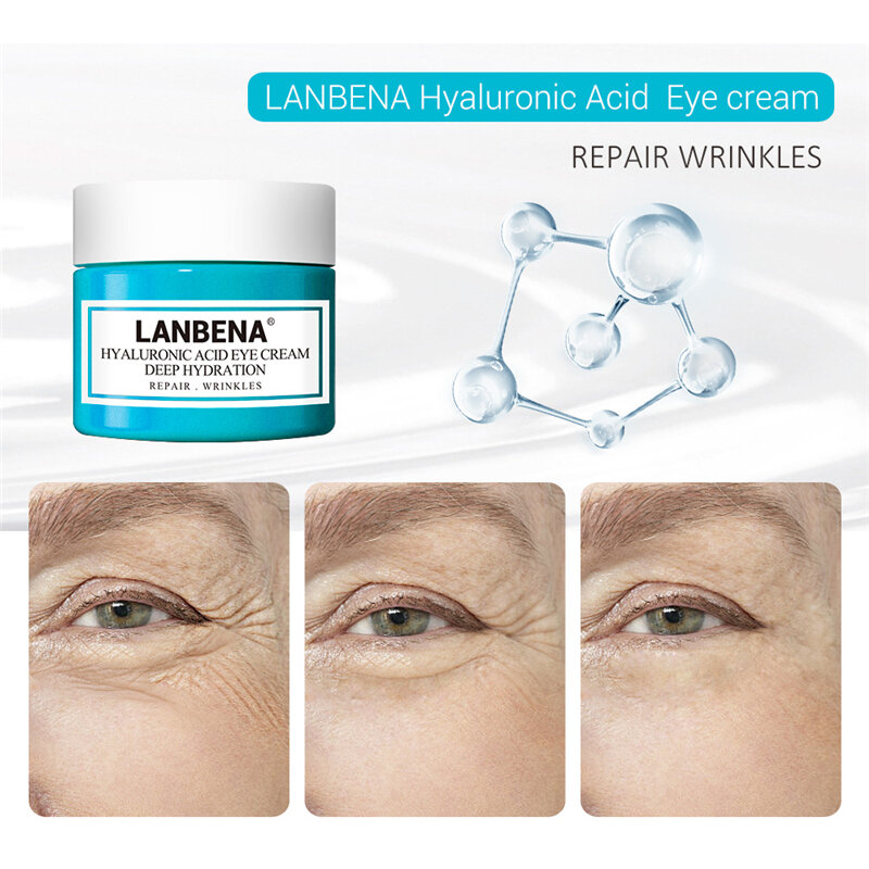 Lanbena Oogcrème Hyaluronzuur Eye Serum Verwijderen Donkere Cirkel Anti-Rimpel Anti Aging Verstevigende Hydraterende Oogzorg