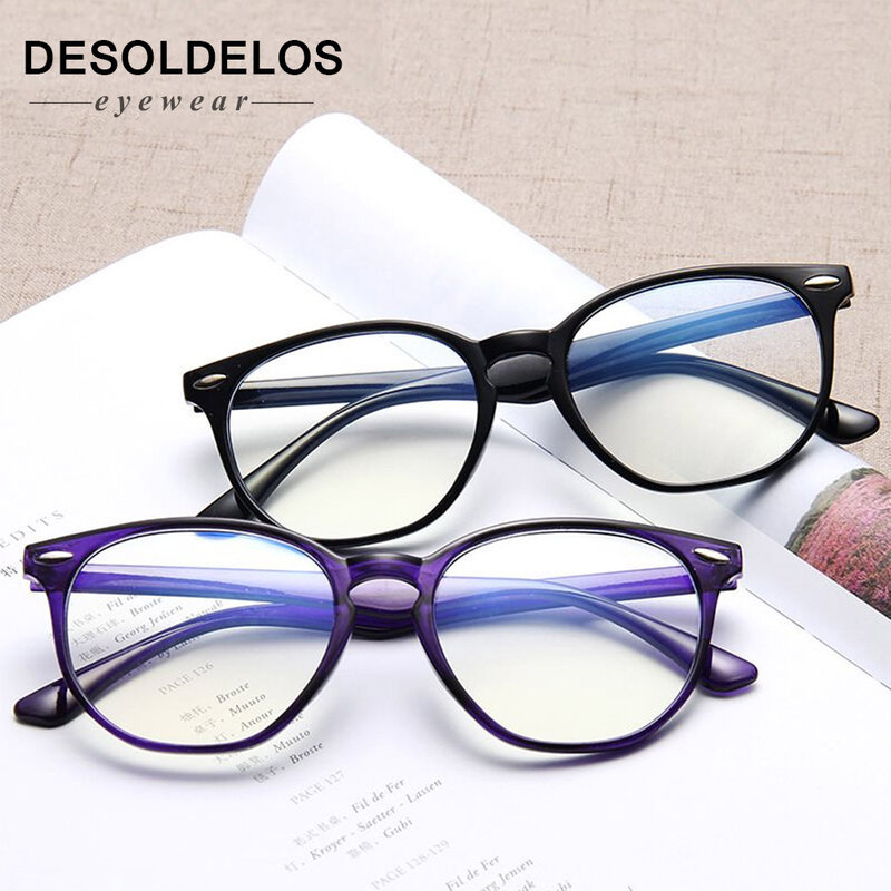Fashion Jelas Kacamata Kacamata untuk Wanita Vintage Jelas Frame Bulat Kacamata Wanita Transparan Plastik Optik Bingkai Kacamata