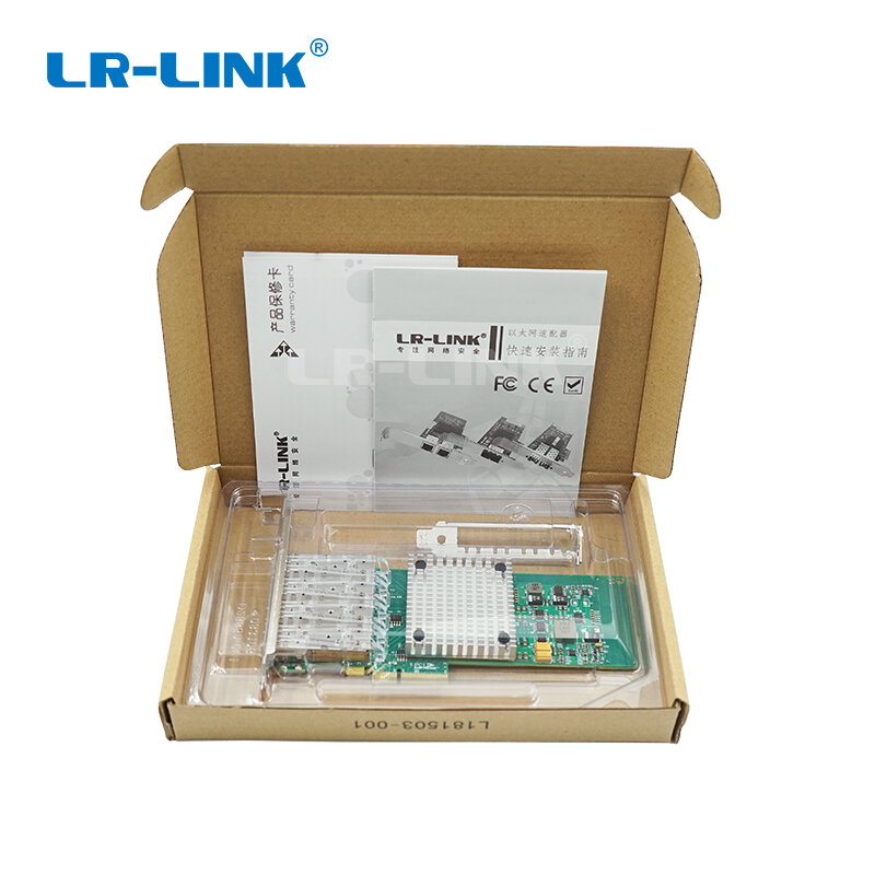 Adaptateur réseau Ethernet Gigabit LR-LINK pouces, quad port, Fiber optique pci-express, carte Lan Compatible avec Intel I350-F4 Nic