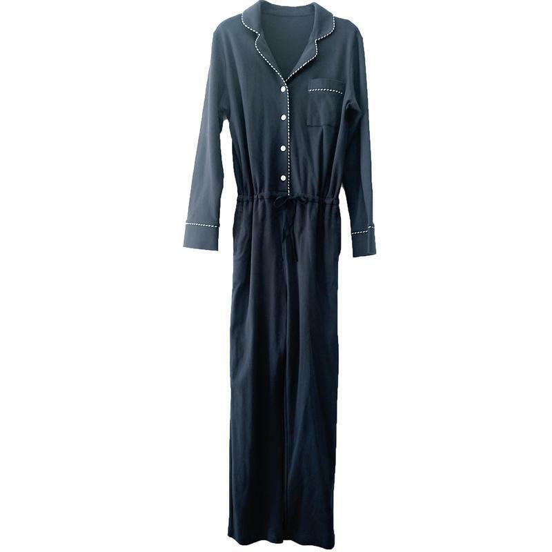 세트 스타일 여성 잠옷 정장 홈 여성 여성 잠옷 섹시한 패션 홈웨어 잠옷 긴 소매 코튼 롬퍼