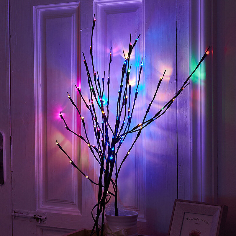 Decoración de Navidad árbol rama luz 20Leds cadena luces Mesa adornos Noel para casa Navi 1 Uds 