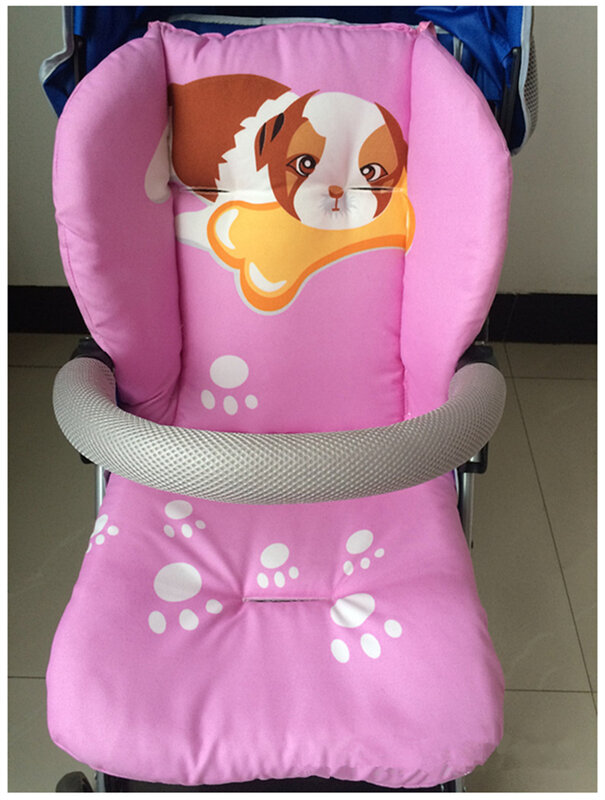 Almofada de assento de carrinho de bebê universal do bebê do cão dos desenhos animados crianças cadeira alta carrinho de bebê esteira de 5 pontos arnês almofada de assento de algodão