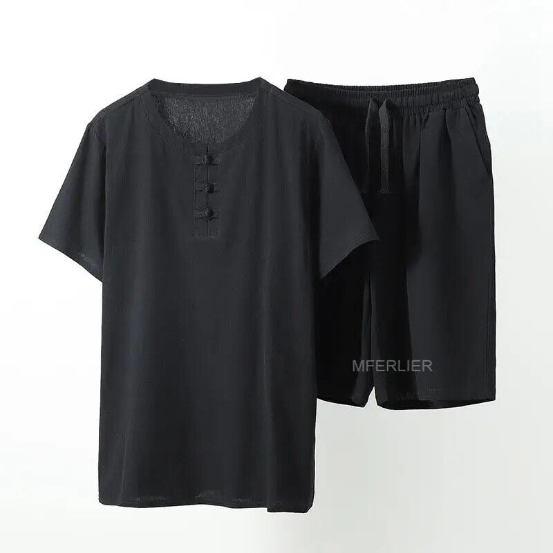 Рубашка MFERLIER мужская с шортами, блуза из флиса, большие размеры 5XL 6XL 7XL 8XL 9XL 10XL, обхват груди 157-162 см, 5 цветов, на лето