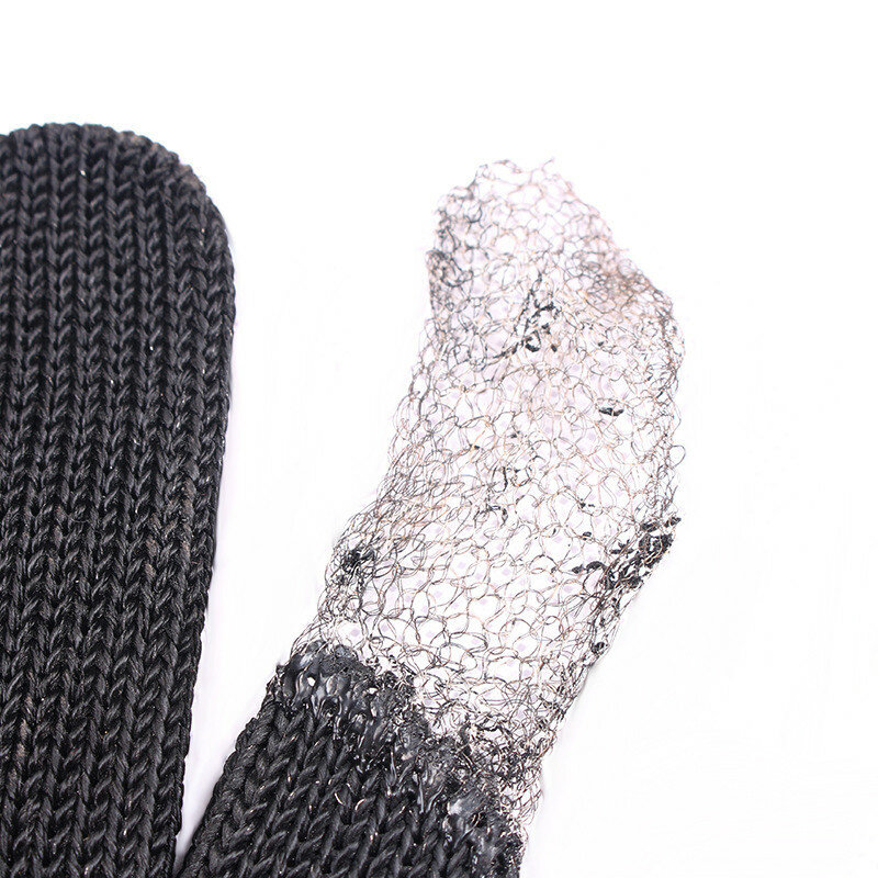 1 Pair garden black steel wire metal mesh gloves Safety Anti-cutting wear-resistant Butcher Gloves seguridad self defense