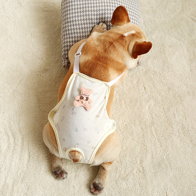Słodkie zwierzątko spodnie fizjologiczne bielizna pies ubrania bawełna Puppy pieluchy pasek majtki kobiece majtki sanitarne szorty buldog mopsy